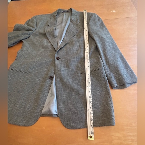 BOSS Boss Hugo 46L gray tan blue plaid wool
Sports coat suit jacket long - Picture 10 of 12